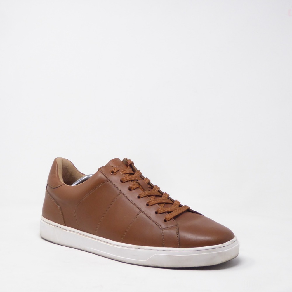 Vionic Mens Lucas II Sneakers Brown Leather Lace Up Orthotic Casual 12